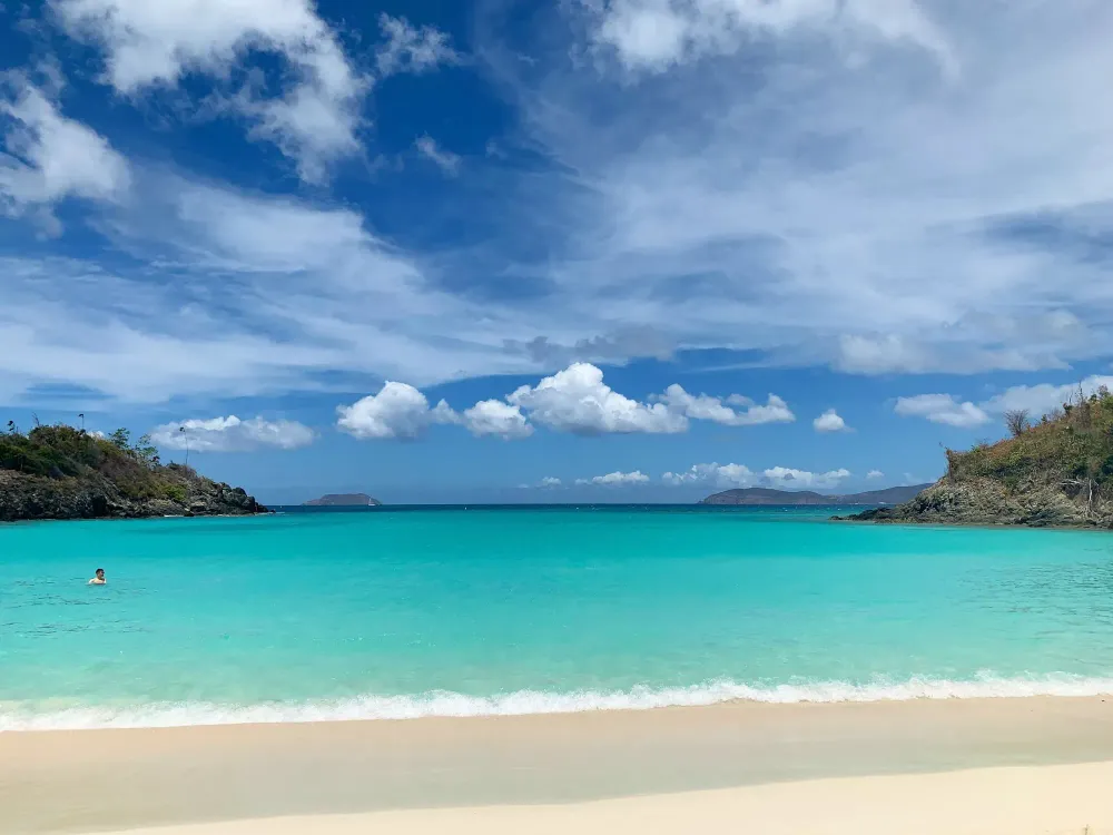 Swimming in the Caribbean.